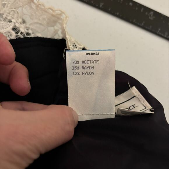 VTG Velvet Dress 10 Lace Neck Victorian Whimsygoth Edwardian McClintock 90s - Picture 8 of 12